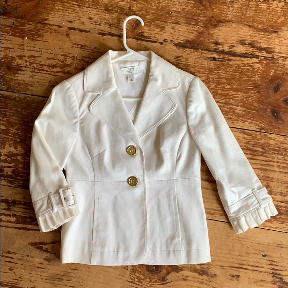 Ann Taylor Loft White Blazer